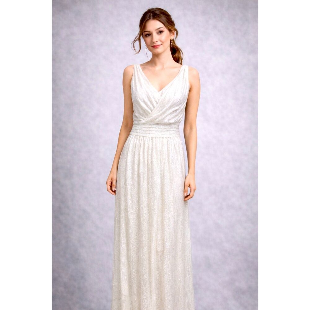 Kate Kasin maxi dress sequins formal wedding bridal guest party women 12 New
